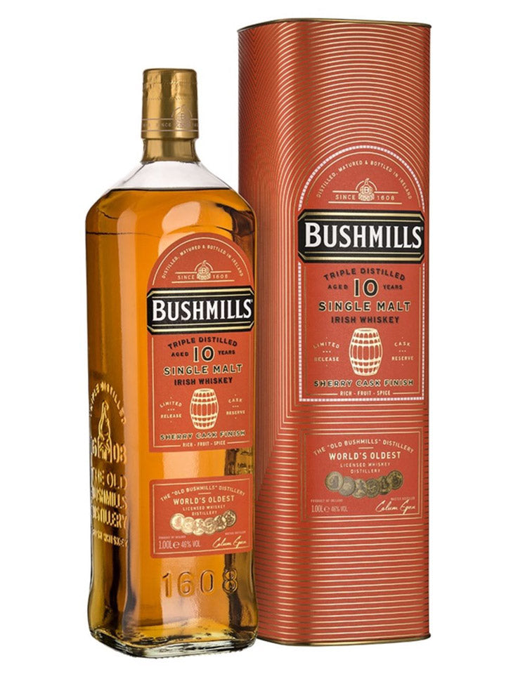 Bushmills 10 Year Old Sherry Cask Finish Single Malt Irish Whiskey 1L