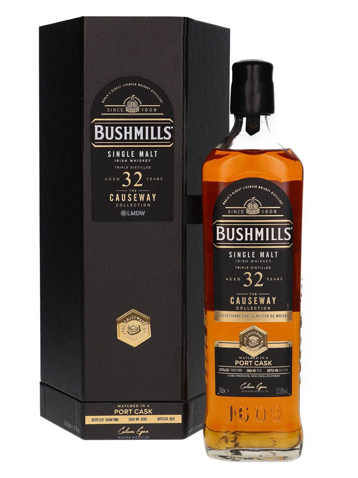 Bushmills 32 Year Old Causeway Collection Cask Strength Port Cask Single Malt Irish Whiskey 700mL