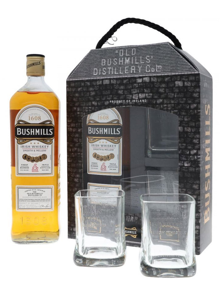 Bushmills Original + 2 Glasses Gift Pack Blended Irish Whiskey 1L