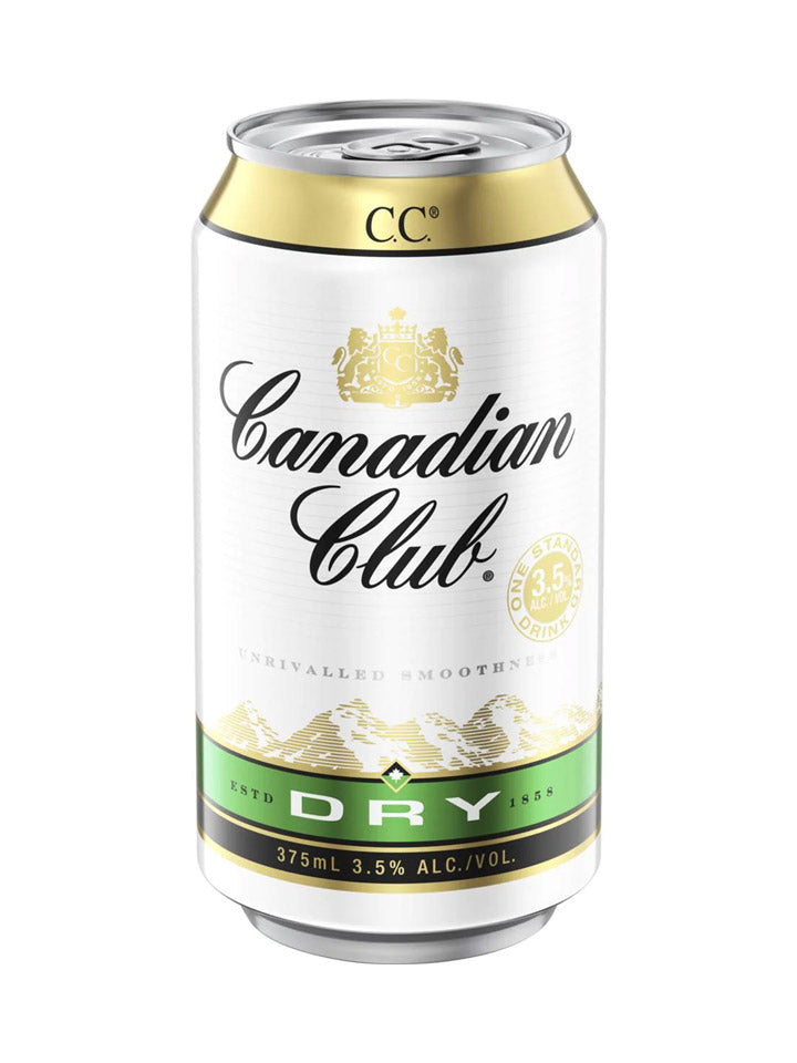 Canadian Club Whisky & Dry Mid Strength 3.5% 24 x Pack 375mL Cans