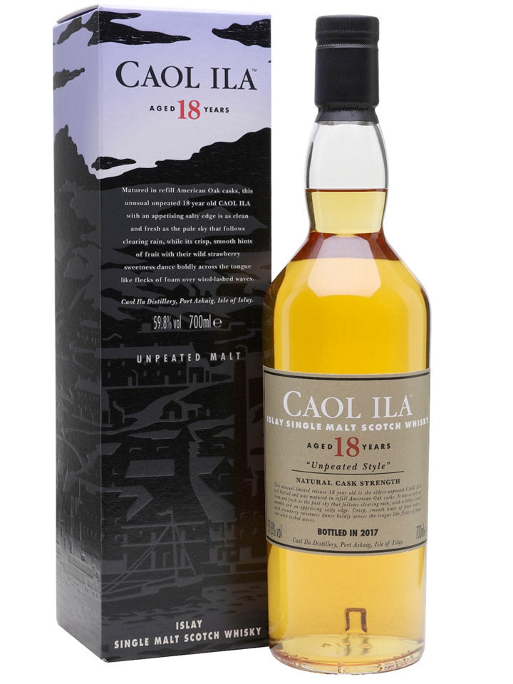 Caol Ila 18 Year Old Unpeated 2017 Cask Strength Single Malt Scotch Whisky 700mL