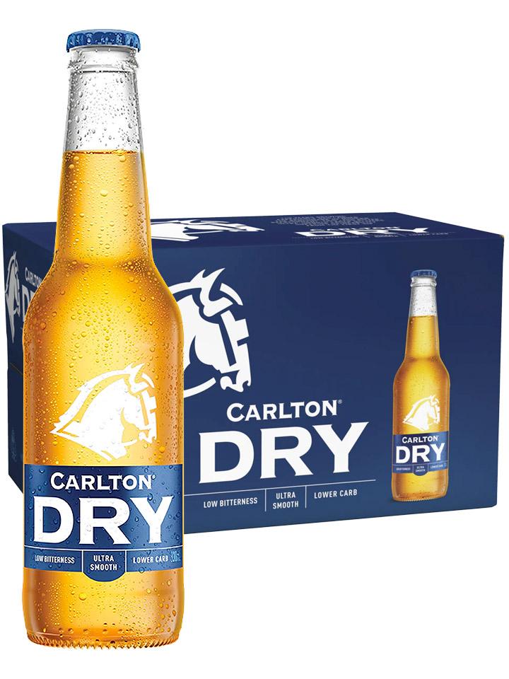 Carlton Dry Beer Case 4 x 6 Pack 330mL Bottles