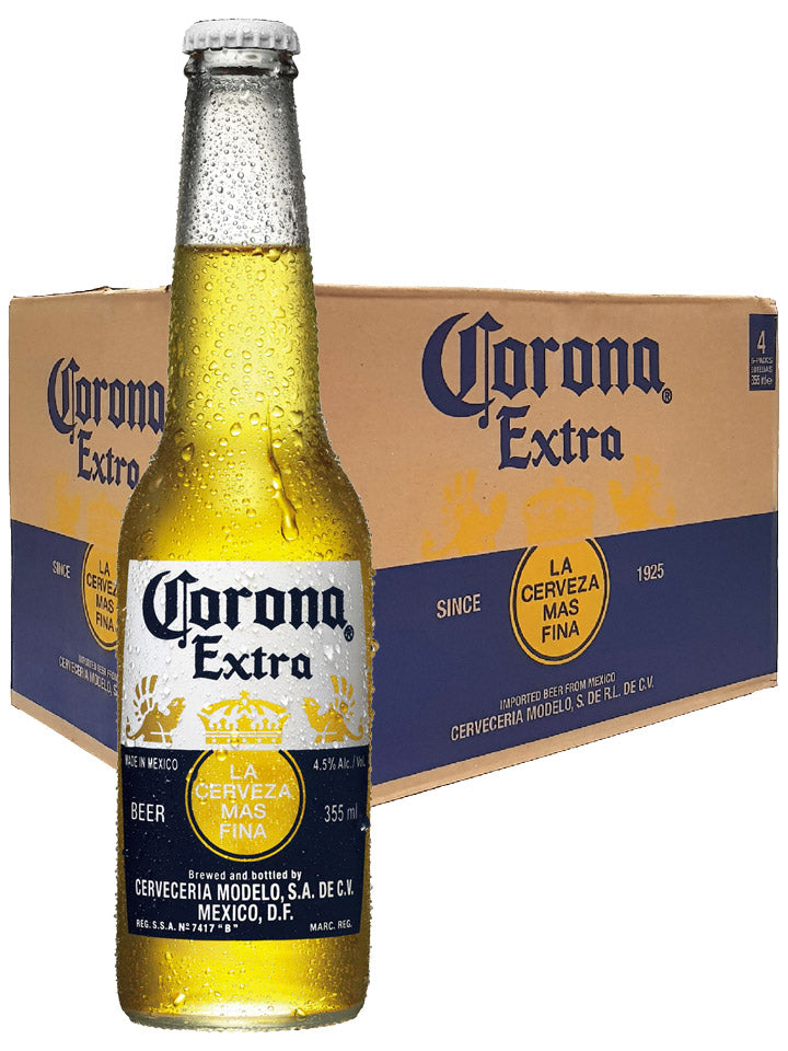 Corona Extra Beer Brown Box Imported Case 4 x 6 Pack 355ml Bottles