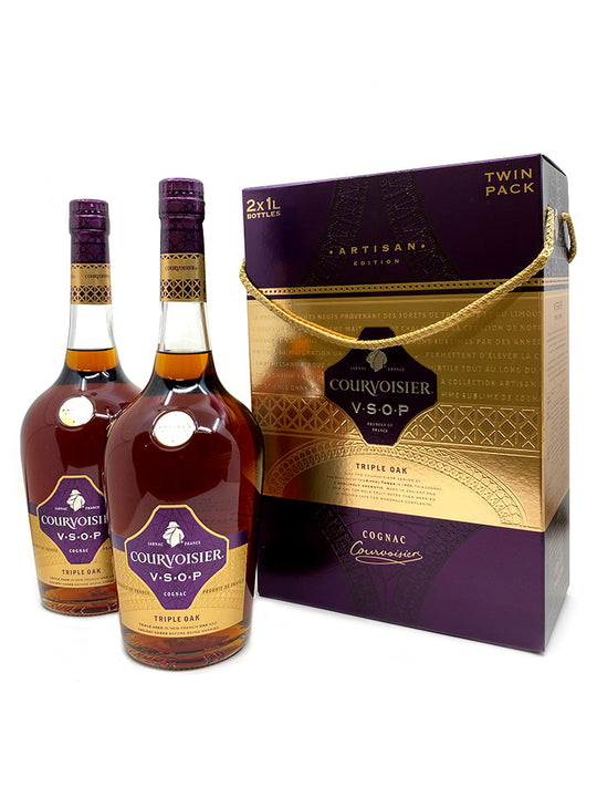 Courvoisier VSOP Triple Oak Artisan Edition Twin Pack Cognac 1L