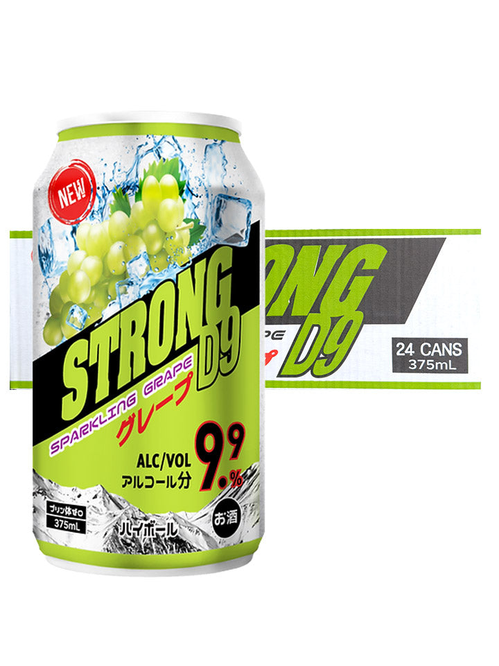 Strong D9 Double Sparkling Grape Zero Sugar 9.9% 24 x 375mL Cans