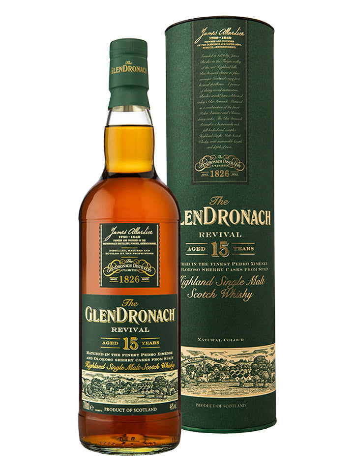 GlenDronach Revival 15 Year Old Single Malt Scotch Whisky 700mL