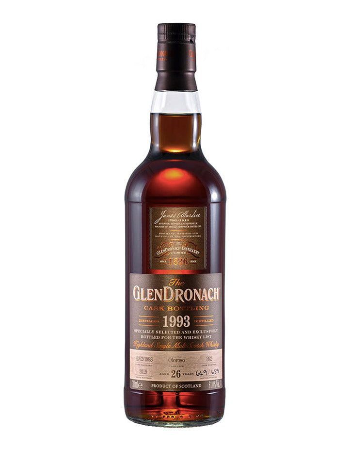 GlenDronach 26 Year Old 1993 Cask #392 Single Malt Scotch Whisky 700mL