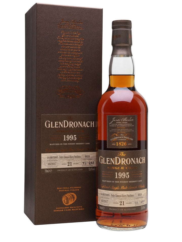 GlenDronach 21 Year Old 1995 PX Puncheon #4418 Cask Strength Single Malt Scotch Whisky 700mL