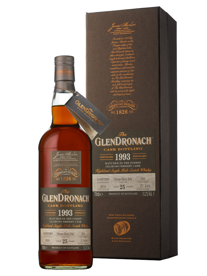 Glendronach 25 Year Old 1993 Cask#416 Batch 17 Single Malt Scotch Whisky 700mL