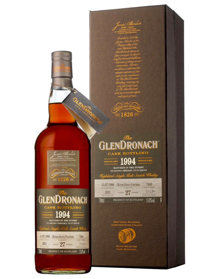 GlenDronach 27 Year Old 1994 Oloroso Sherry Puncheon #7469 Cask Strength Single Malt Scotch Whisky 700mL