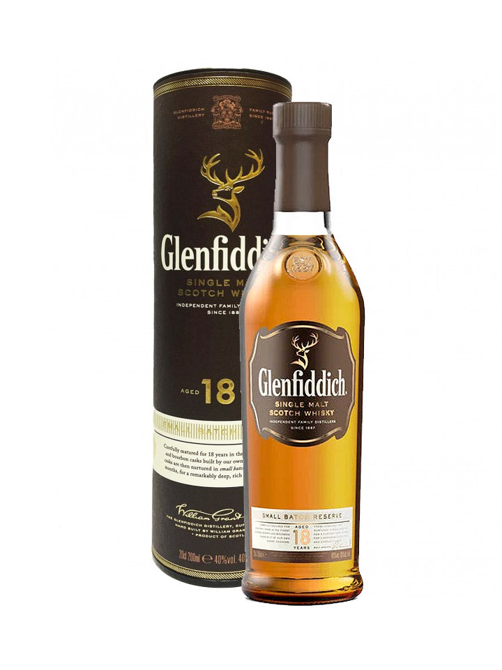 Glenfiddich 18 Year Old Single Malt Scotch Whisky Miniature 200mL