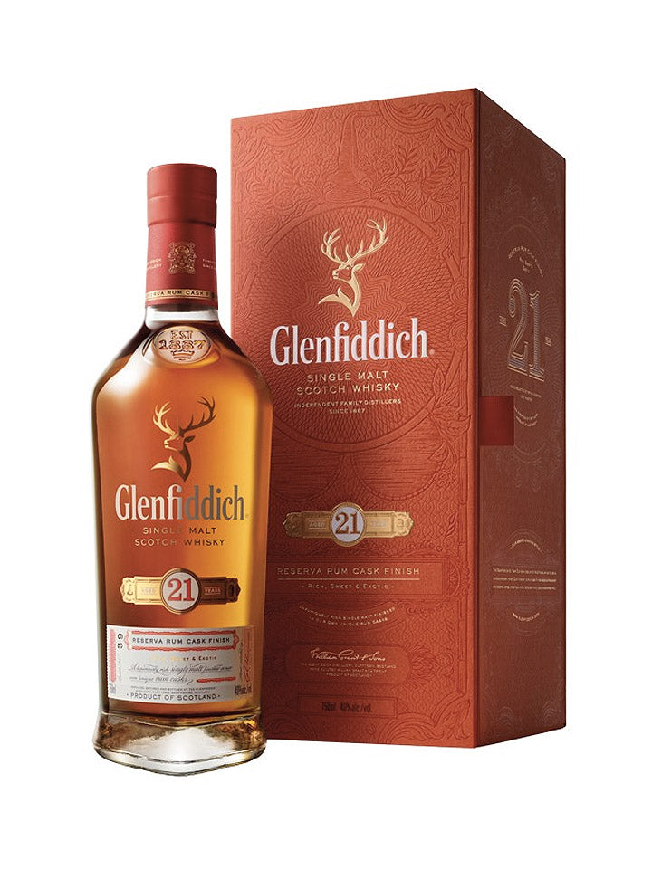 Glenfiddich 21 Year Old Reserva Rum Cask Finish Single Malt Scotch Whisky 700mL