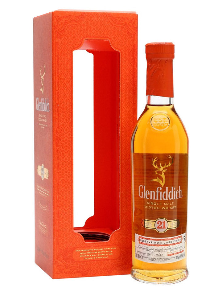 Glenfiddich 21 Year Old Reserva Rum Cask Finish Single Malt Scotch Whisky Miniature 200mL