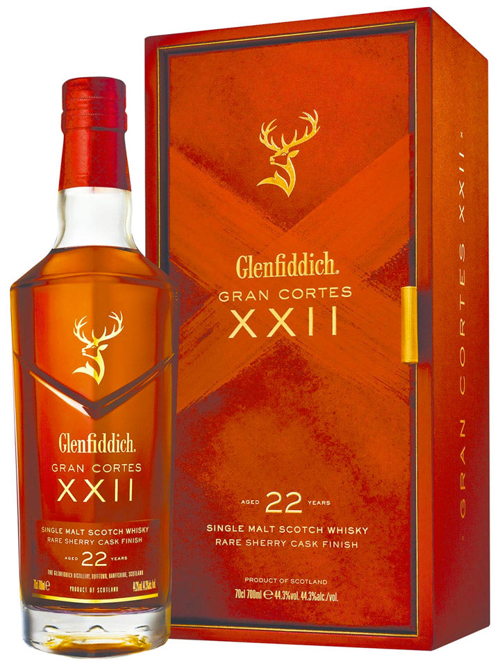 Glenfiddich Gran Cortes XXII 22 Year Old Rare Sherry Cask Finish Single Malt Scotch Whisky 700mL
