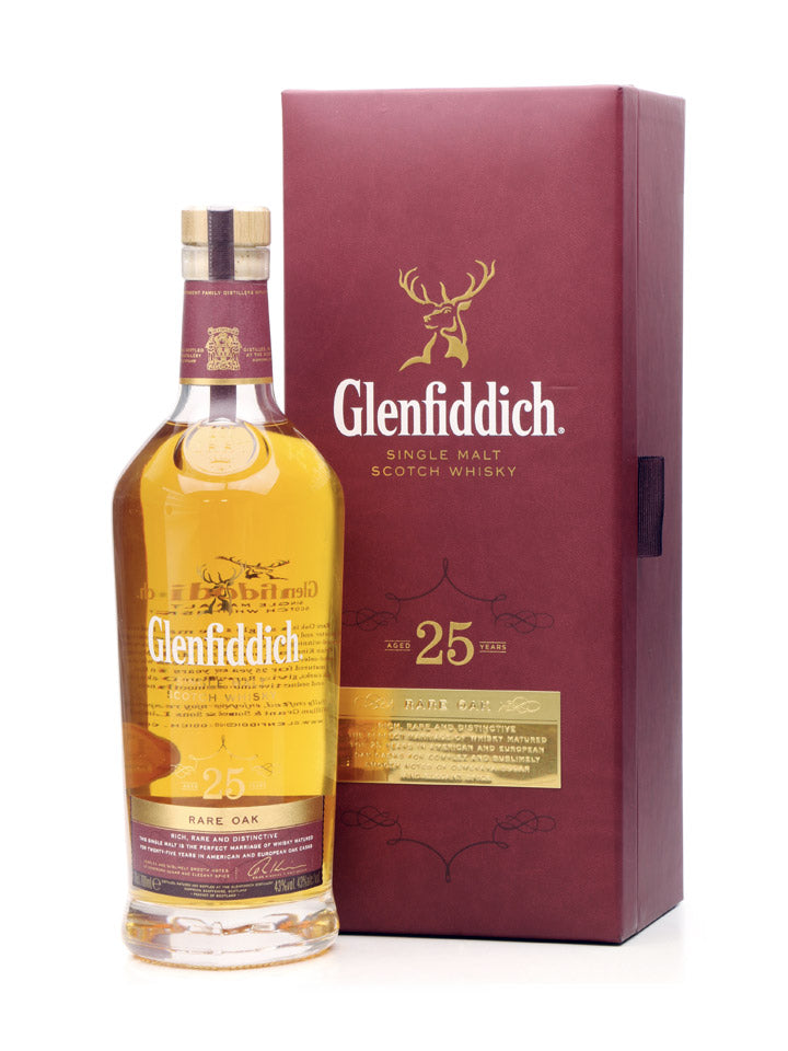 Glenfiddich Rare Oak 25 Year Old Single Malt Scotch Whisky 700mL