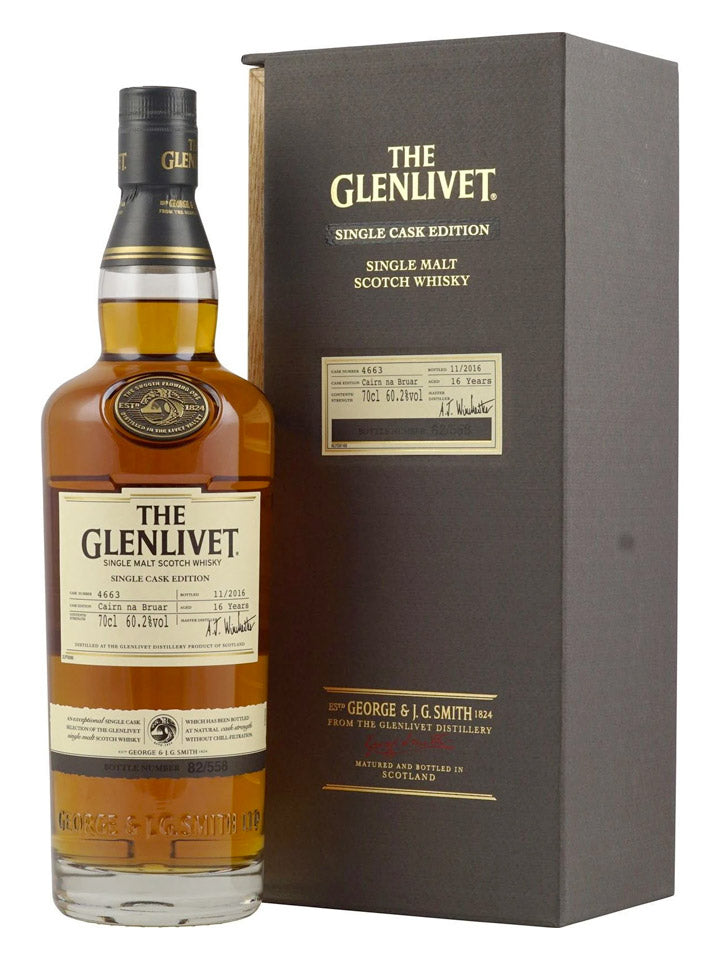 Glenlivet 16 Year Old Cairn Na Bruar Single Cask Single Malt Whisky 700mL