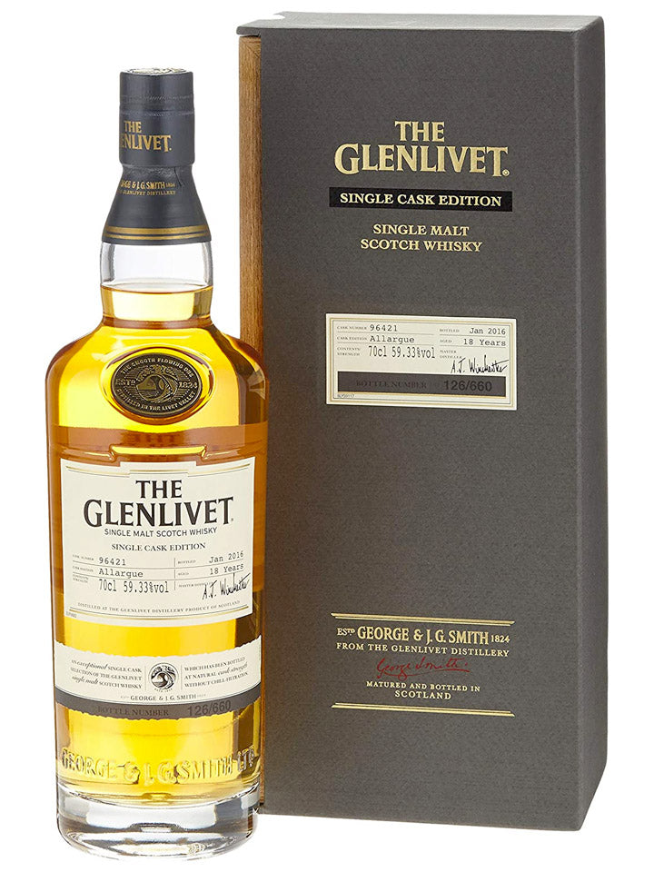 Glenlivet 18 Year Old Allargue Single Cask Single Malt Whisky 700mL