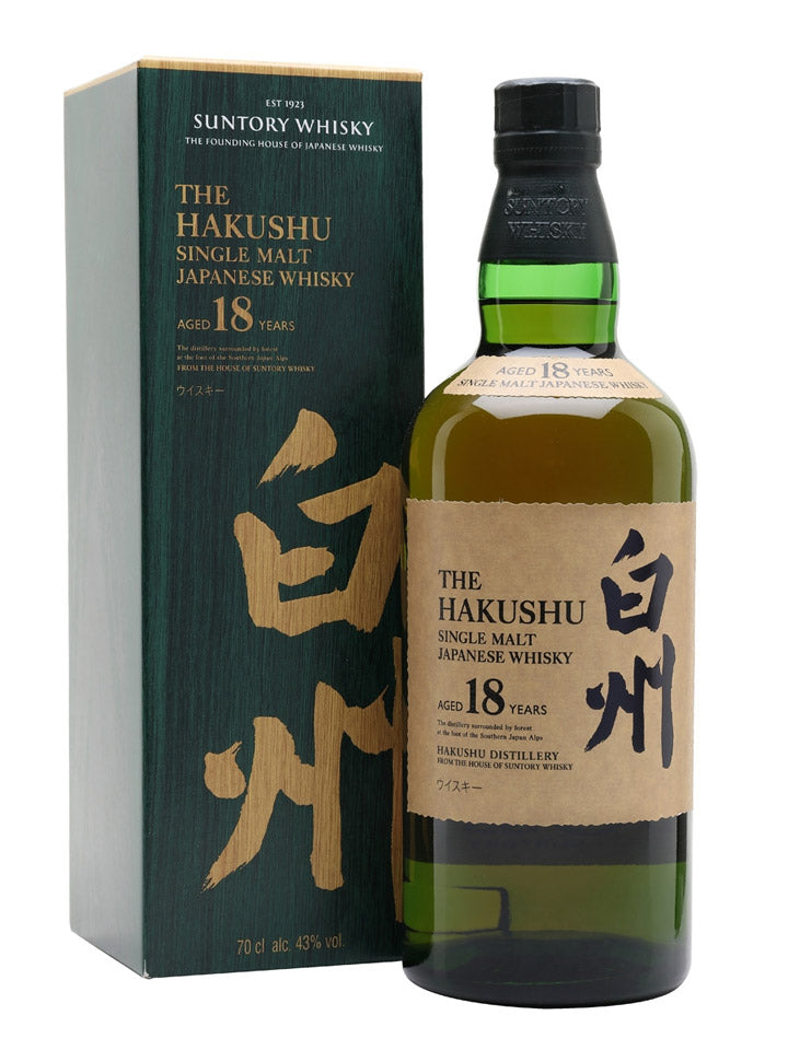 Hakushu 18 Year Old Single Malt Japanese Whisky 700mL