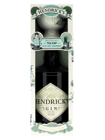 Hendrick's Gin 44% Import Strength Unusual Garden Tea Party Gift Set 1L