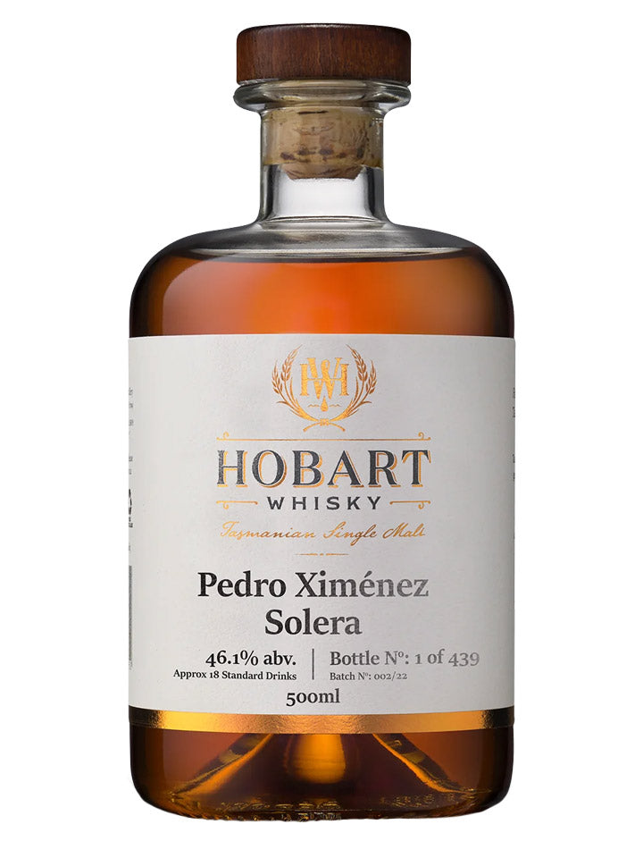 Hobart Whisky Pedro Ximenez Solera Single Malt Australian Whisky 500mL