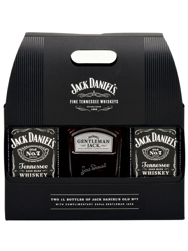 Jack Daniel's Old No.7 Tennessee Whiskey Twinpack 2 x 1L + Gentleman Jack 200mL