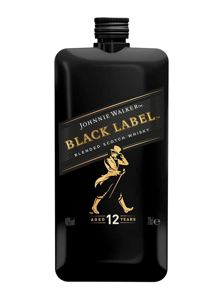 Johnnie Walker Black Label Flask Limited Edition Blended Scotch Whisky 200mL
