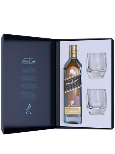 Johnnie Walker Blue Label + 2 Glasses Limited Edition Blended Scotch Whisky 700mL