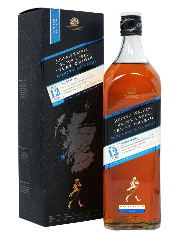 Johnnie Walker Black Label Islay Origin 12 Year Old Blended Scotch Whisky 1L