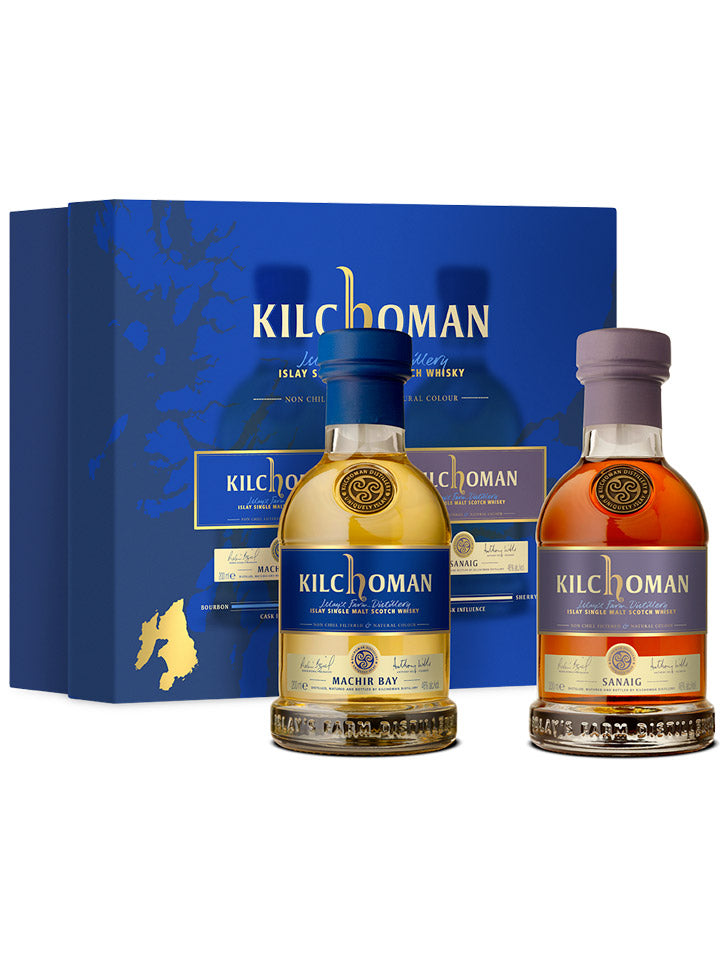Kilchoman Machir Bay & Sanaig Gift Set Single Malt Scotch Whisky 2 x 200mL
