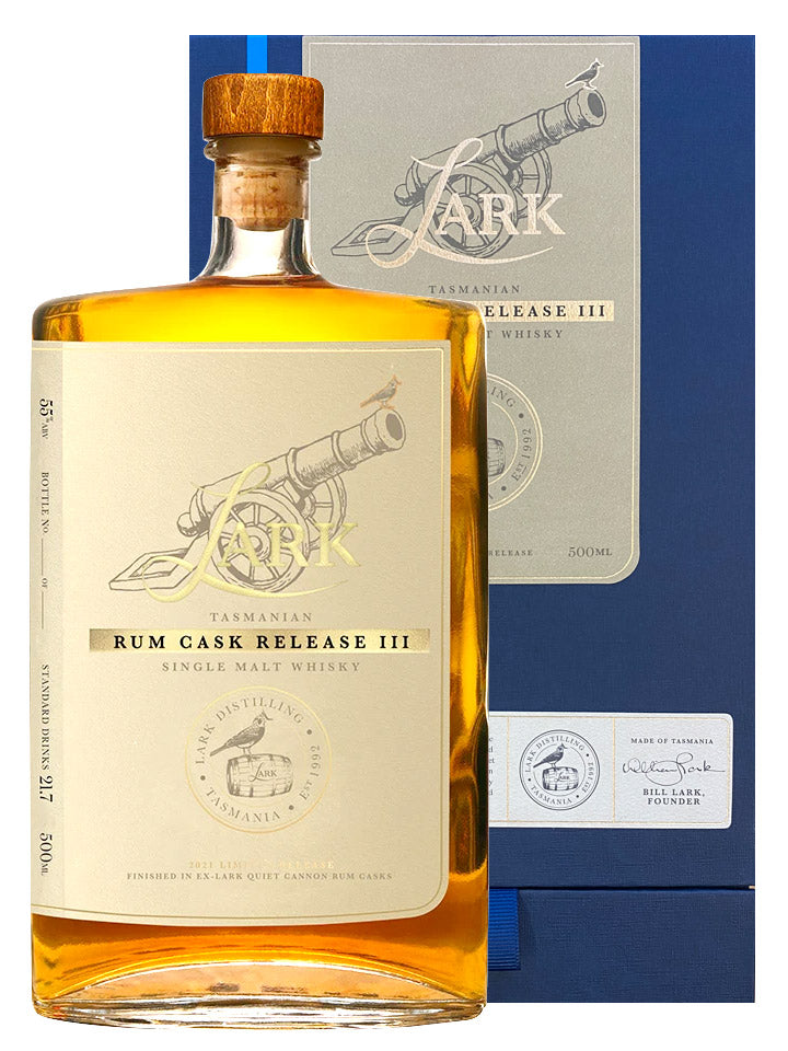 Lark Rum Cask III Limited Release Single Malt Australian Whisky 500mL