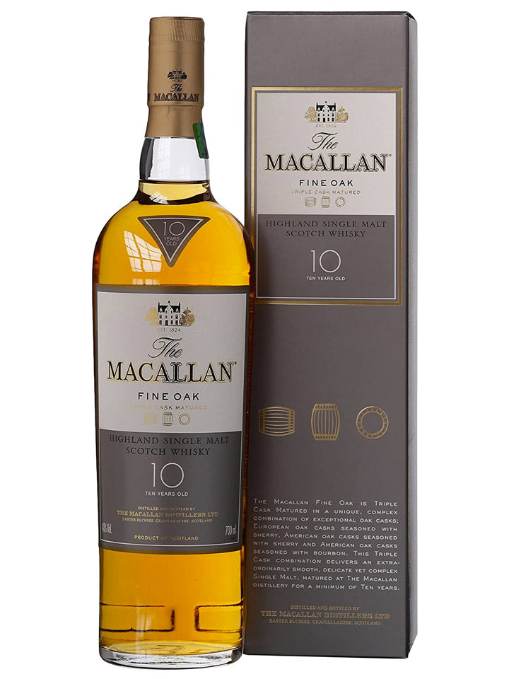 The Macallan 10 Year Old Fine Oak Single Malt Scotch Whisky 700mL