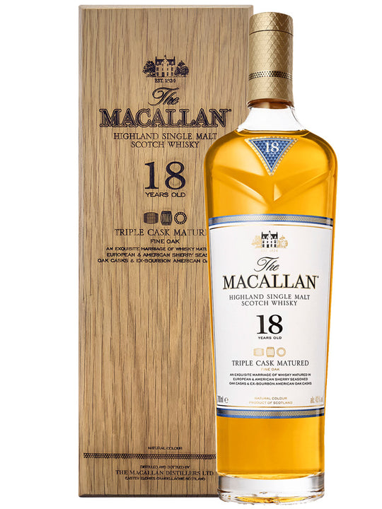 The Macallan 18 Year Old Triple Cask Wooden Box Limited Edition