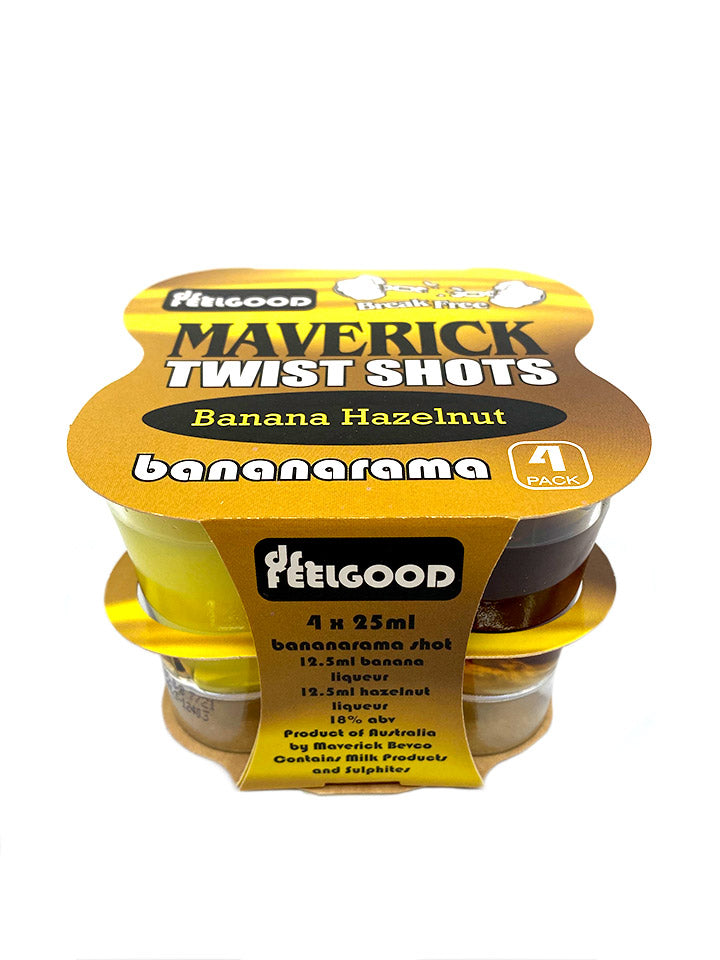 Maverick Bananarama Banana & Hazelnut Liqueur 4 x 25mL Shots