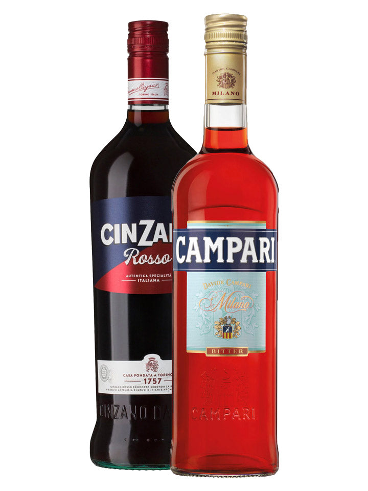 Negroni Pack - Campari Aperitif 700mL & Cinzano Vermouth 1L