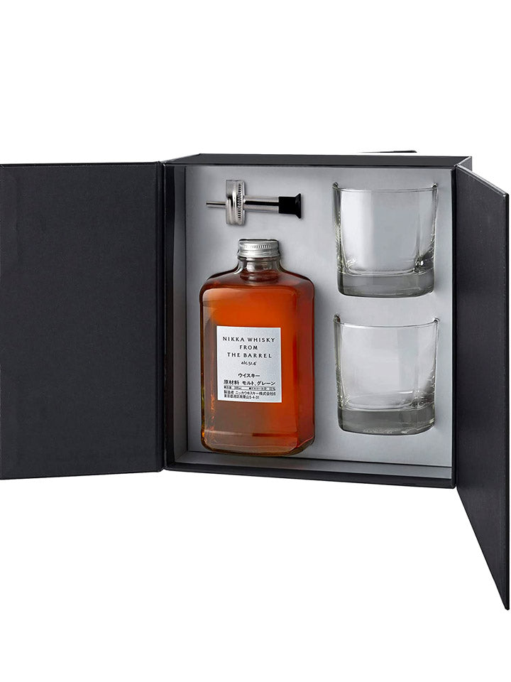 Nikka From The Barrel Coffret + 2 Glasses & Pouring Spout Japanese Whisky Gift Pack 500mL
