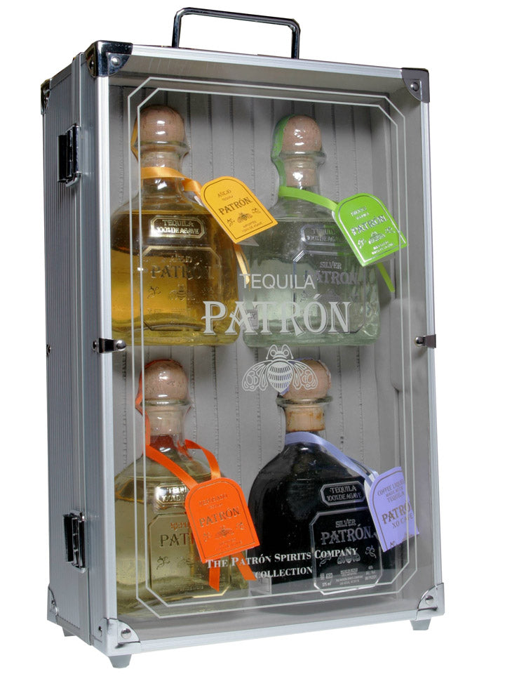 Patron Tequila Collection Aluminium Case Gift Set 4 x 375mL