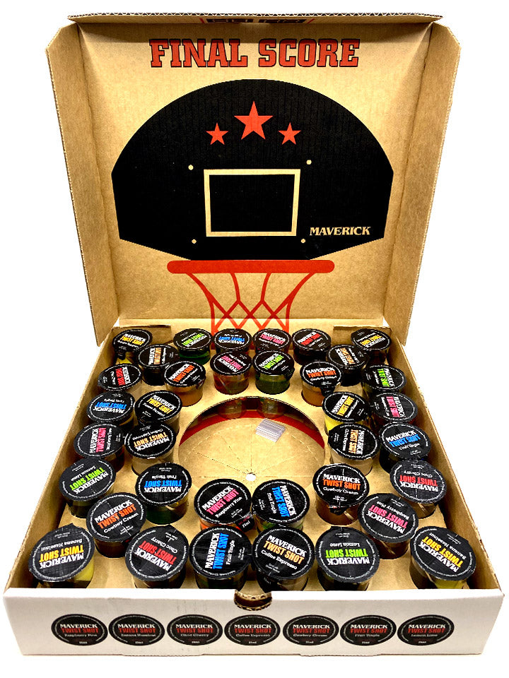 Maverick Pizza Box Twist Shots With Basketball Liqueur 36 x 25mL Shots