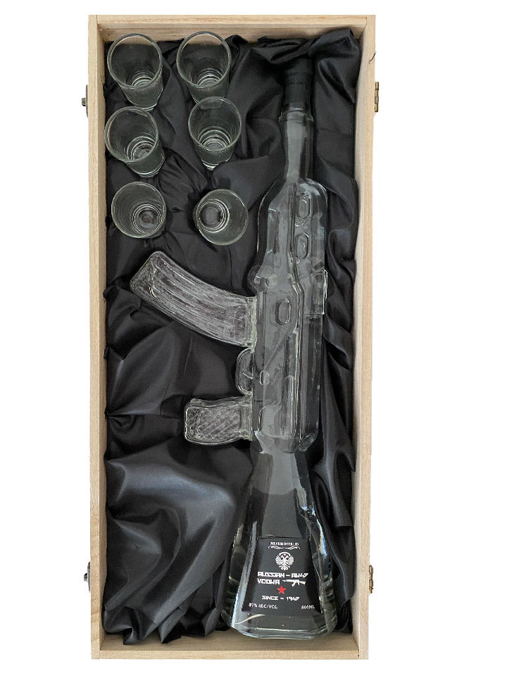 Red Army AK-47 Russian Vodka with 6 Shot Glasses 800mL – The Drink