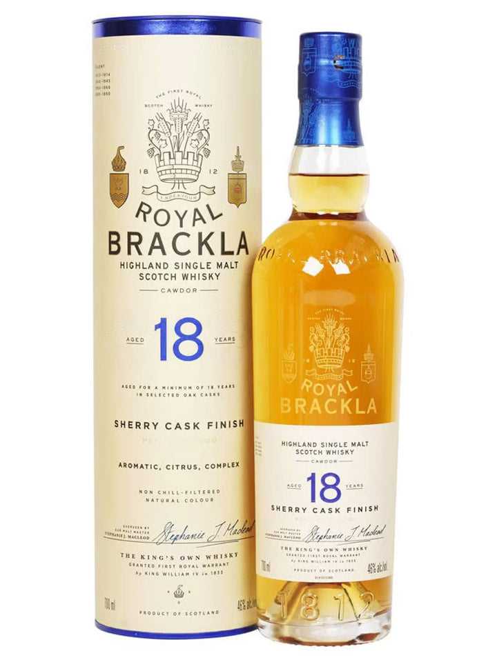 Royal Brackla 18 Year Old Palo Cortado Sherry Cask Finish Single Malt Scotch Whisky 700mL