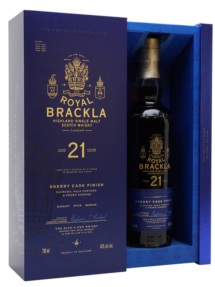 Royal Brackla 21 Year Old Sherry Cask Finish Single Malt Scotch Whisky 700mL