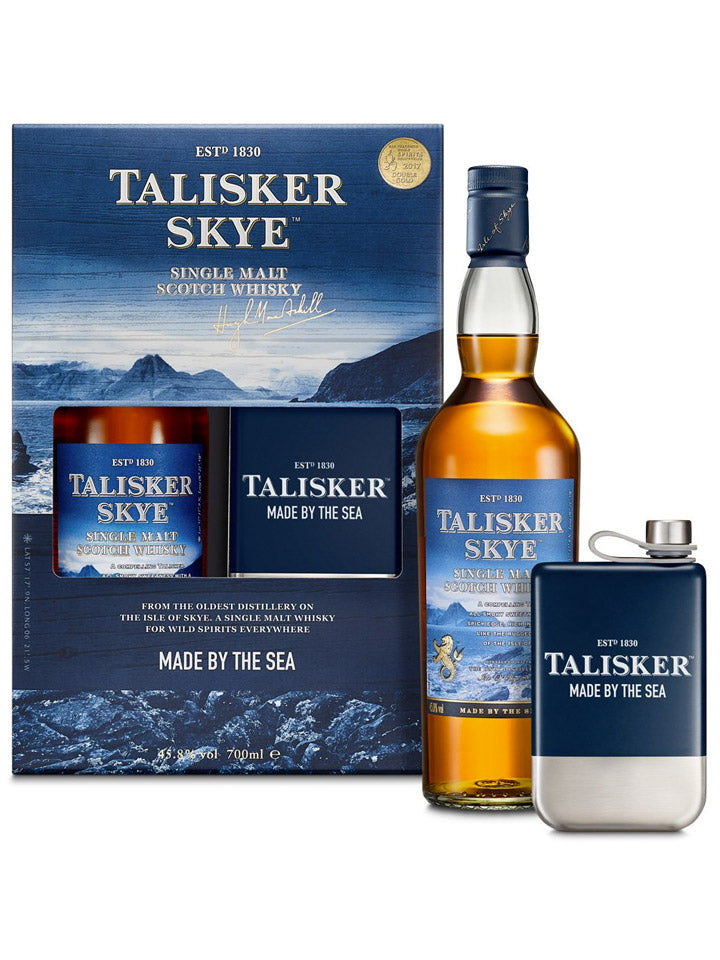 Talisker Skye + Hip Flask Gift Pack Single Malt Scotch Whisky 700mL