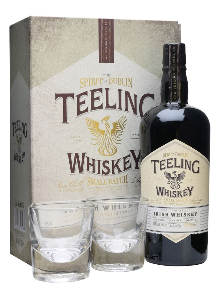 Teeling Small Batch Irish Whiskey + 2 Glasses Glass Gift Pack 700ml