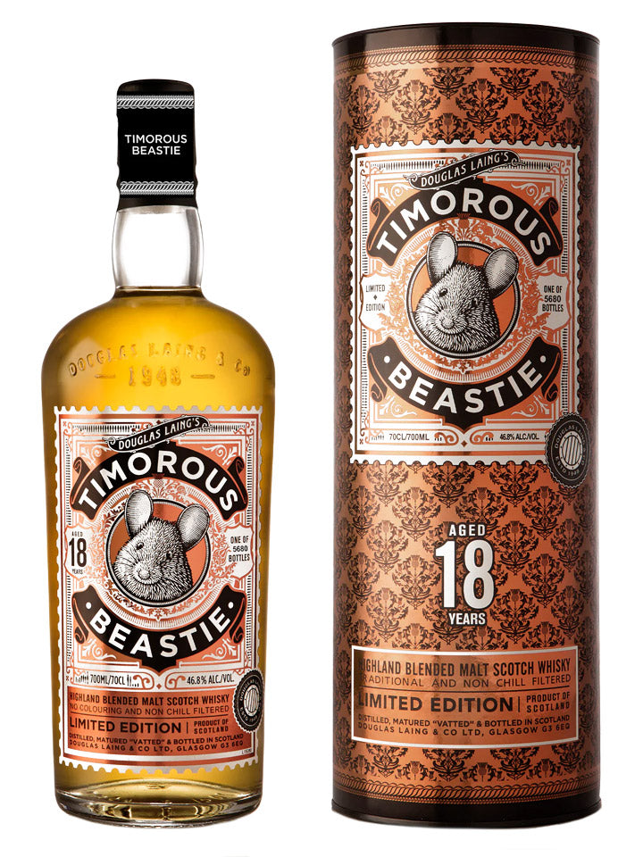 Timorous Beastie 18 Year Old Highland Blended Malt Scotch Whisky 700mL