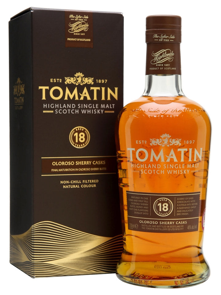Tomatin 18 Year Old Oloroso Sherry Cask Single Malt Scotch Whisky 750mL