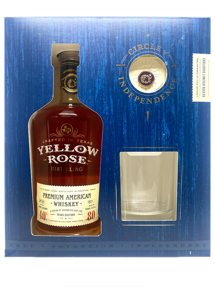 Yellow Rose Premium American Whiskey + Glass Gift Pack 750mL